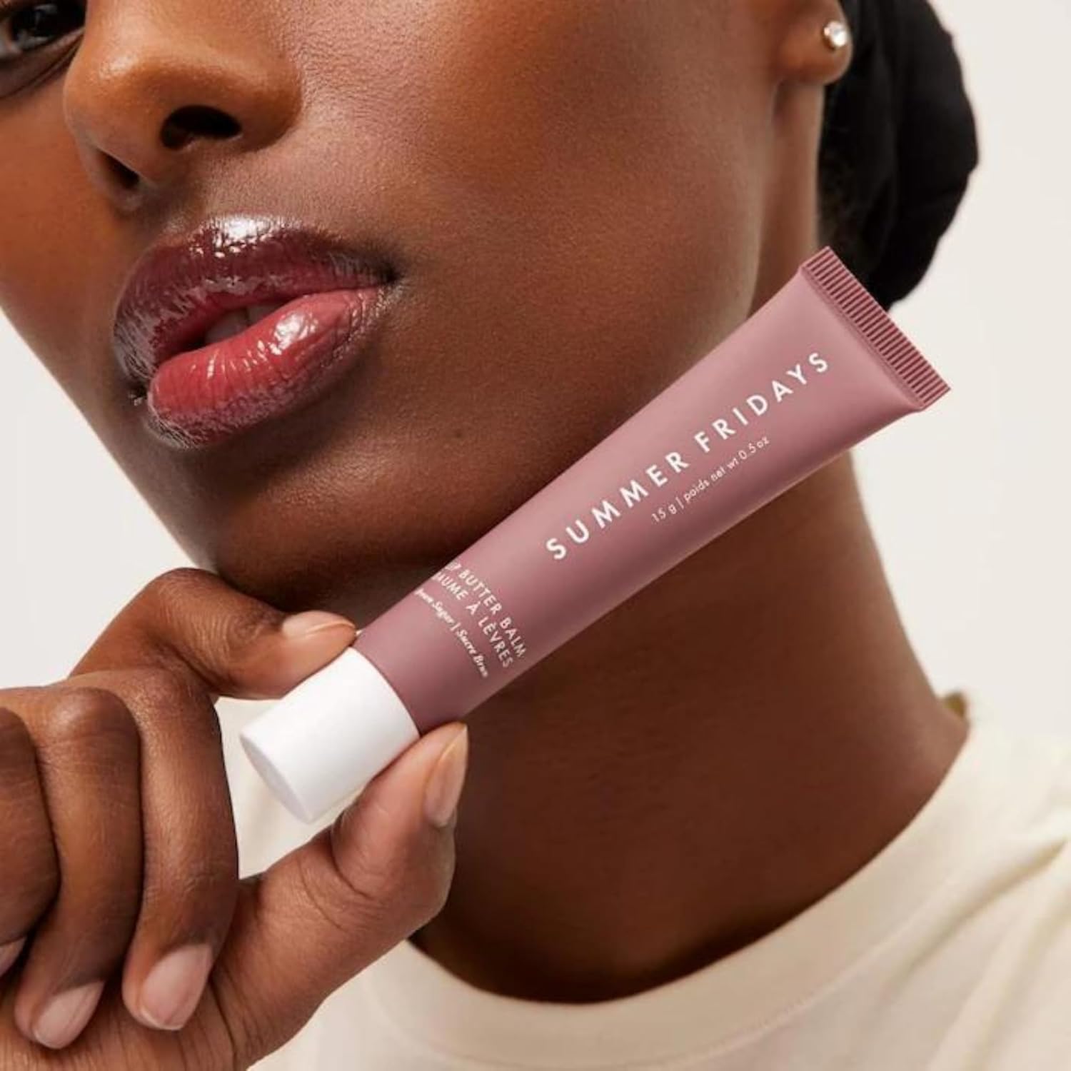 Summer Fridays Lip Butter Balm - Moisturizing Lip Gloss for Instant Shine + Sheer Color - With Nourishing Shea Butter - Everyday Makeup + Skin Care Summer Essentials - Vegan - Brown Sugar (.5 Oz) - Image 5