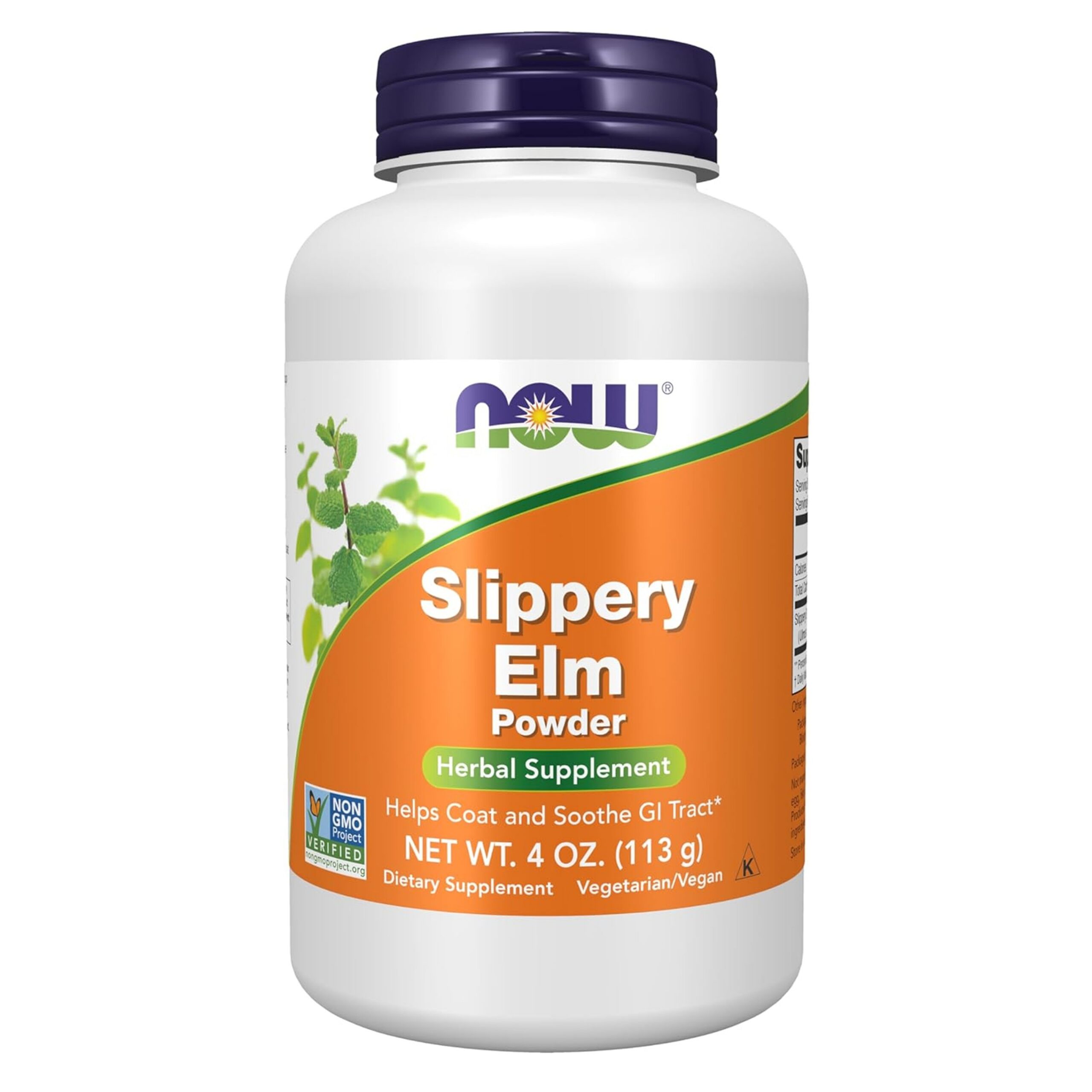 NOW Foods Supplements, Slippery Elm Powder (Ulmus rubra), Non-GMO Project Verified, Herbal Supplement, 4-Ounce