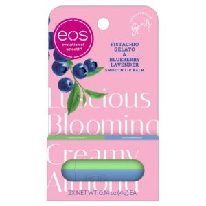 eos Limited Edition Lip Balm, Blueberry Lavender, Pistachio Gelato - Moisturizing, Hydrating Lip Balm, For Dry Lips, Shea Butter, Gift Set, Cruelty-Free, 0.14 oz, 2-Pack