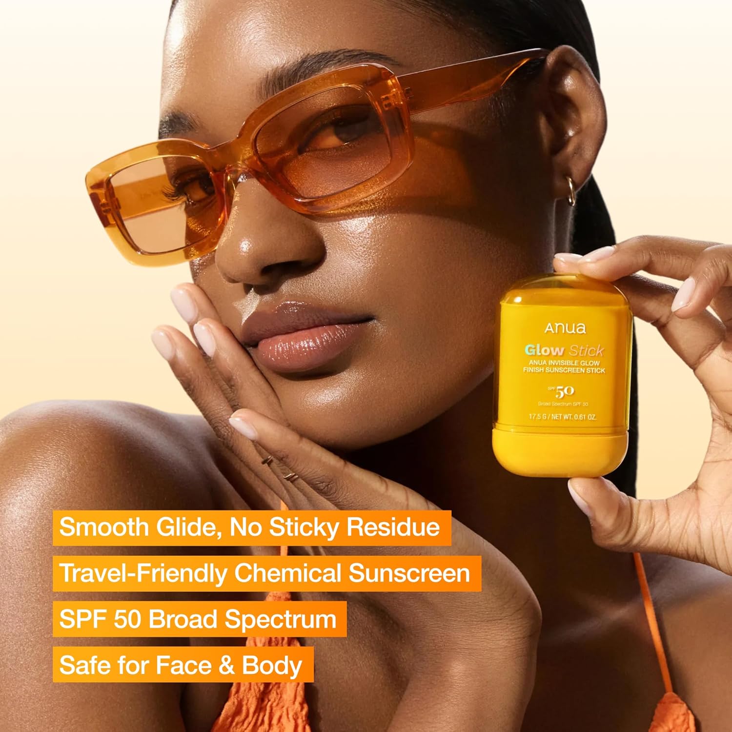 Anua Invisible Glow Sun Stick, SPF 50, Broad Spectrum UV Protection, Lightweight Sheer Finish for All Skin Types, No White Cast, Easy Reapplication, Korean Skincare, 0.61 oz - Image 6