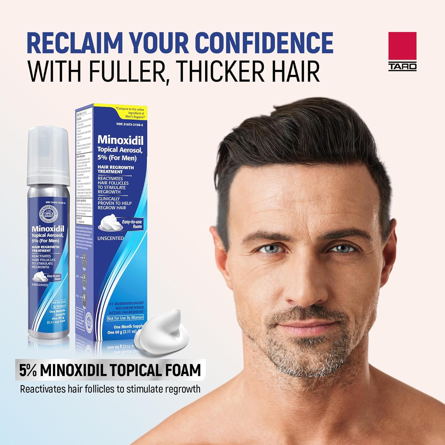 Minoxidil for Men, 2.11 Oz (1 Month Supply) Clinically Proven to Regrow Hair, Topical Aerosol Foam 5%, Hair Thinning Treatment - Image 3