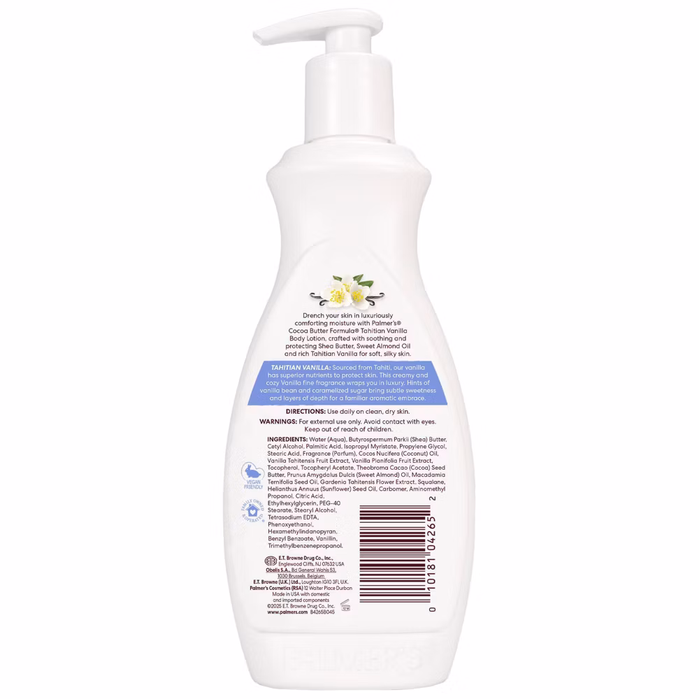 Palmer's Tahitian Vanilla Body Lotion - 13.5 fl oz: Moisturizing, For Normal to Very Dry Skin, Whole Body, Bottle - Image 3
