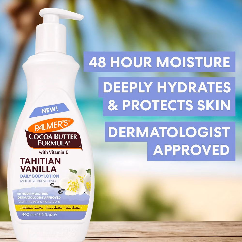 Palmer's Tahitian Vanilla Body Lotion - 13.5 fl oz: Moisturizing, For Normal to Very Dry Skin, Whole Body, Bottle - Image 6