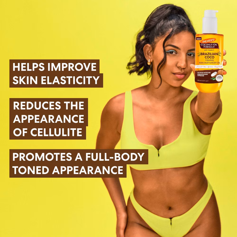 Palmer's Brazilian Coco Firming Oil - 6.5 fl oz: Liquid Body Oil for Normal to Very Dry Skin, Cocoa Butter Scent - Image 6