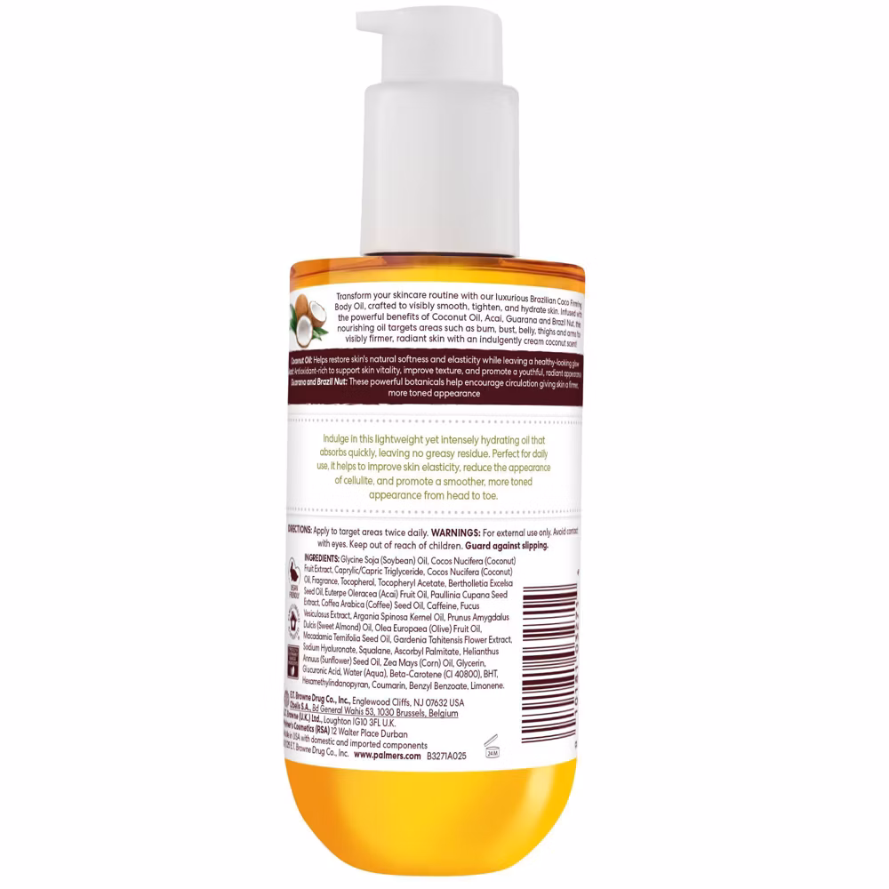 Palmer's Brazilian Coco Firming Oil - 6.5 fl oz: Liquid Body Oil for Normal to Very Dry Skin, Cocoa Butter Scent - Image 3