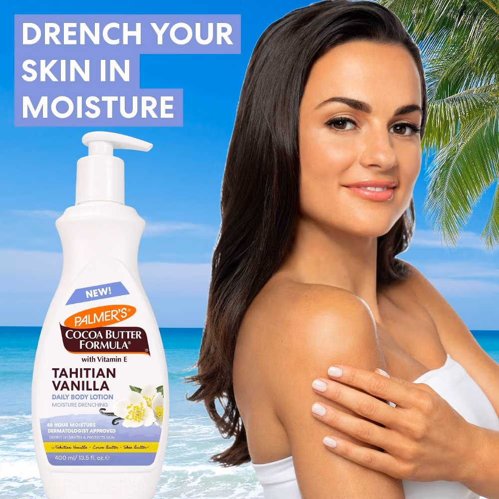 Palmer's Tahitian Vanilla Body Lotion - 13.5 fl oz: Moisturizing, For Normal to Very Dry Skin, Whole Body, Bottle - Image 4