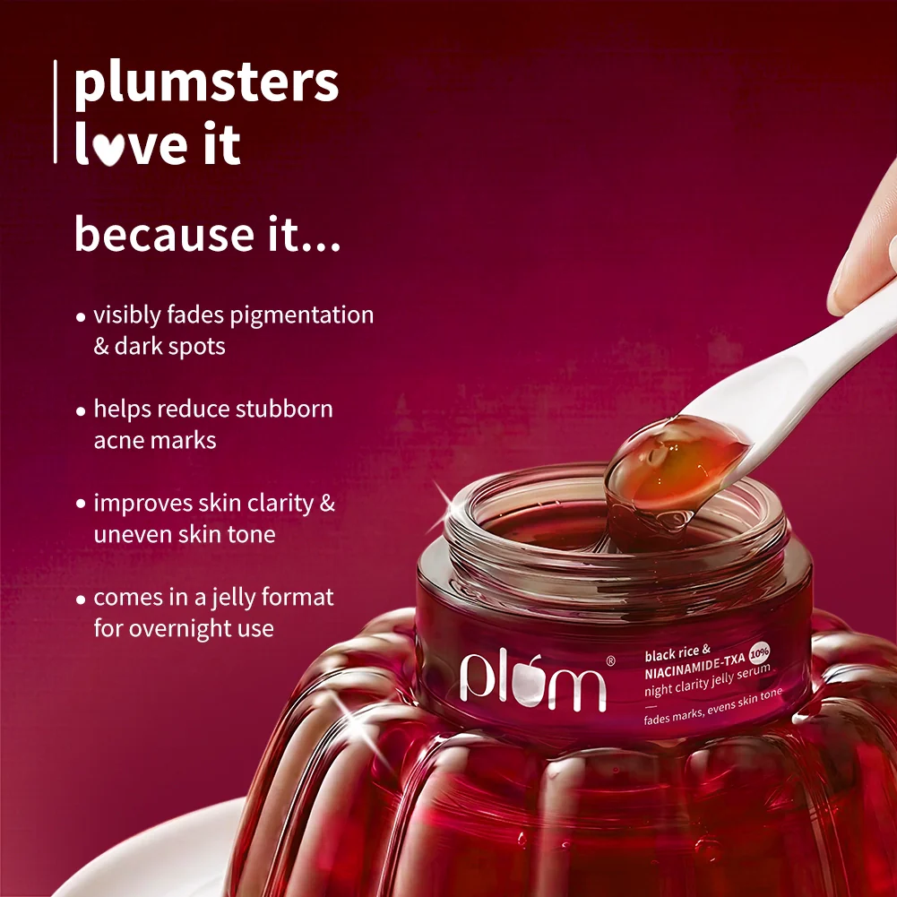 Plum Goodness Black Rice & 10% Niacinamide-TXA Night Clarity Jelly Serum, 25ml - Image 6