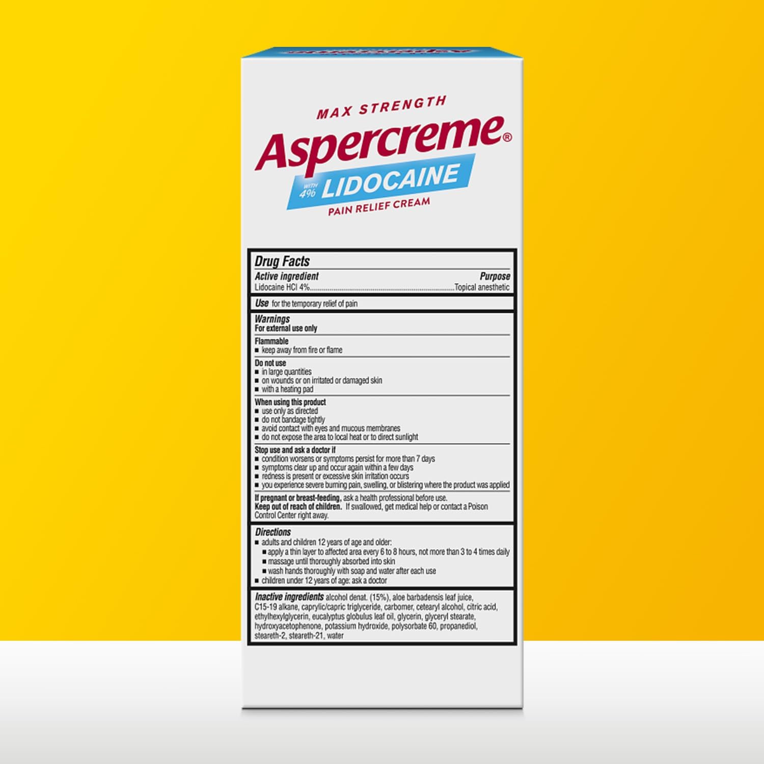 Aspercreme Essential Oils Lidocaine Pain Relief Cream, Max-Strength Lidocaine Numbs Away Nerve Pain, Moisturizing Aloe Hydrates Skin, Eucalyptus, 3 Oz. - Image 3