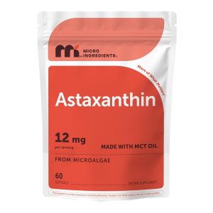 Micro Ingredients Astaxanthin 12mg Per Serving with MCT Oil, 60 Softgels | 2 Month Supply. Natural Microalgae Sourced Astaxanthin Supplement. Easy-to-Swallow. Non-GMO, Gluten Free, Soy Free.