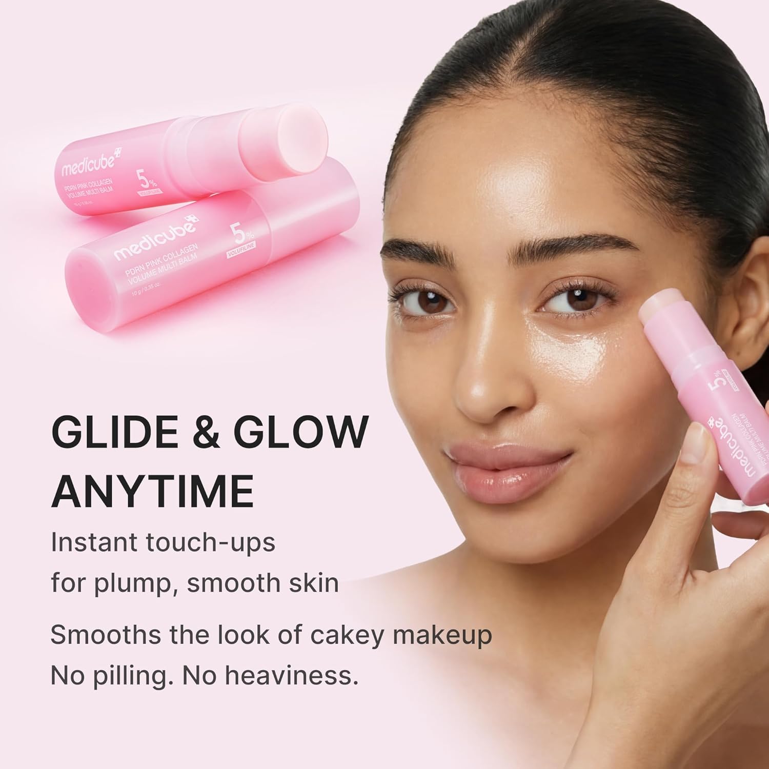 medicube PDRN Pink Collagen Volume Multi Balm Stick - Face & Body Balm | Volufiline, PDRN, NAD, Collagen - Image 7