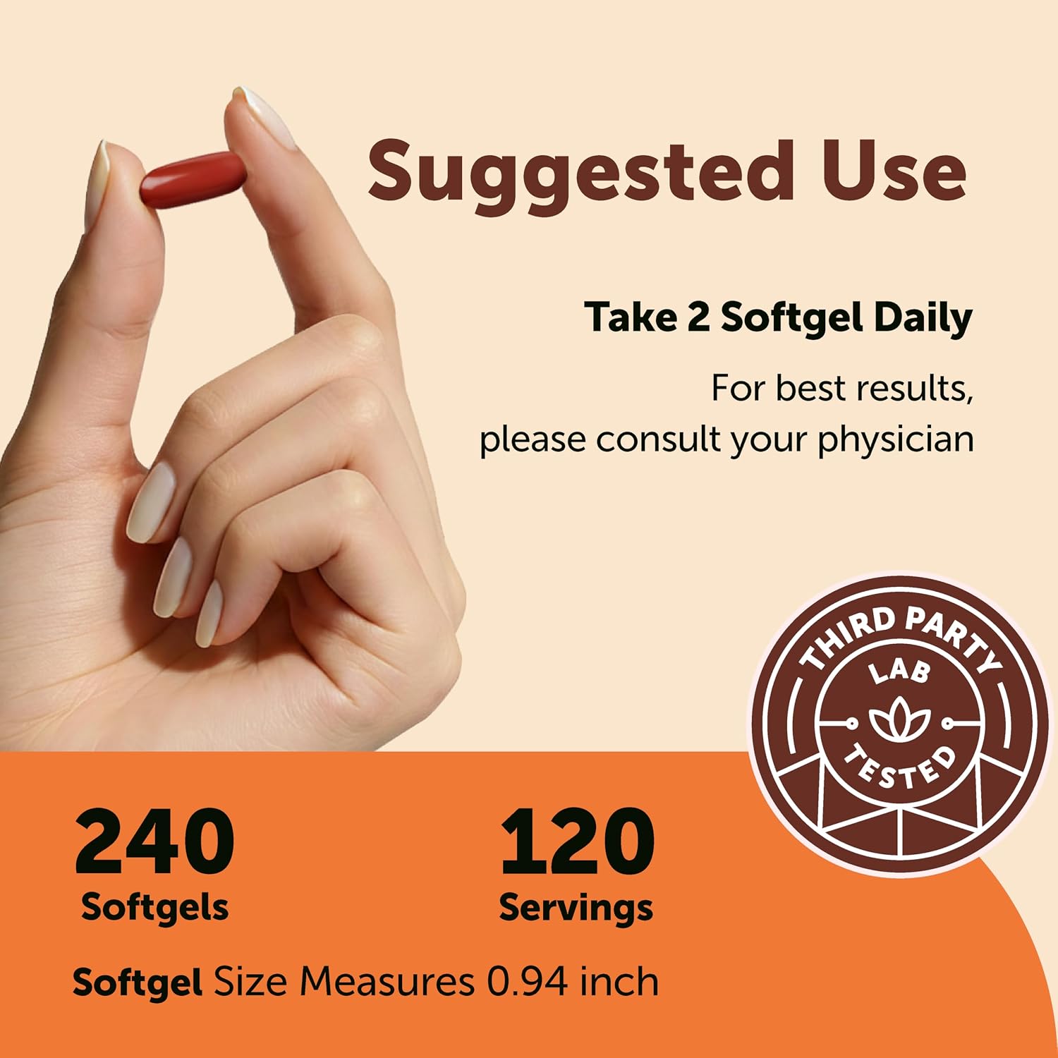 Micro Ingredients CoQ10 400 mg Per Serving, 240 Softgels | Made with Coconut MCT Oil | Coenzyme Q10 (Ubiquinone) - Image 5