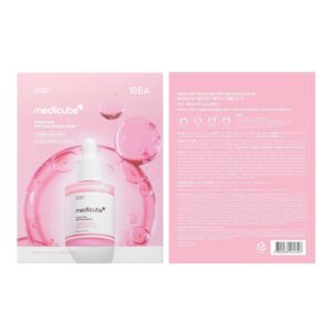 medicube PDRN Pink Peptide Ampoule Mask 1pc | Signature Salmon PDRN Serum Infused Second-skin Fit Sheet | Uneven Skin Tone Care for Glow & Hydration