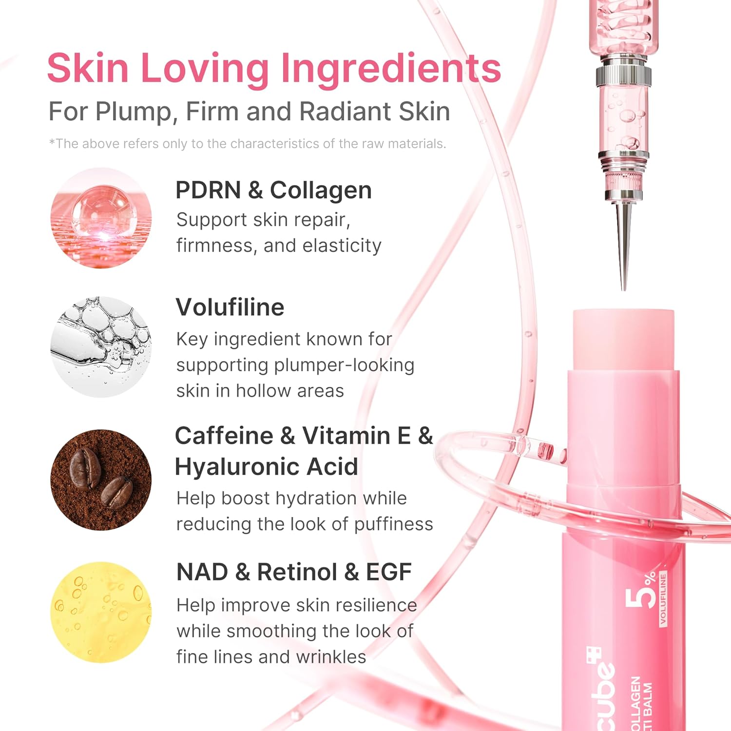 medicube PDRN Pink Collagen Volume Multi Balm Stick - Face & Body Balm | Volufiline, PDRN, NAD, Collagen - Image 5