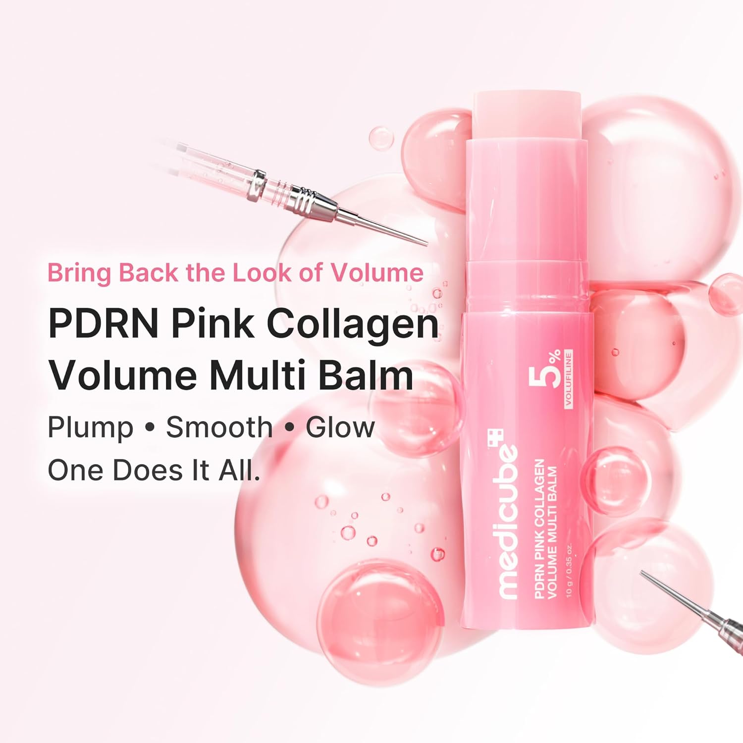 medicube PDRN Pink Collagen Volume Multi Balm Stick - Face & Body Balm | Volufiline, PDRN, NAD, Collagen - Image 3