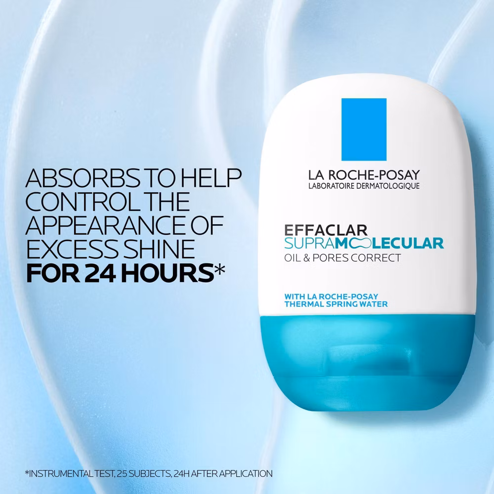 La Roche Posay Effaclar Supramolecular Oil Absorbing & Pores Correcting Acne Moisturizer, Excellent Makeup Base - 1.35 fl oz - Image 8