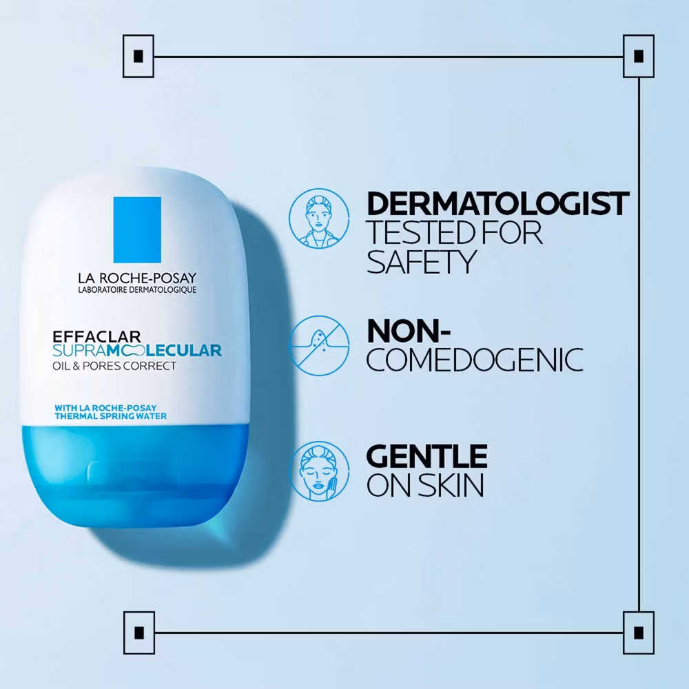La Roche Posay Effaclar Supramolecular Oil Absorbing & Pores Correcting Acne Moisturizer, Excellent Makeup Base - 1.35 fl oz - Image 9
