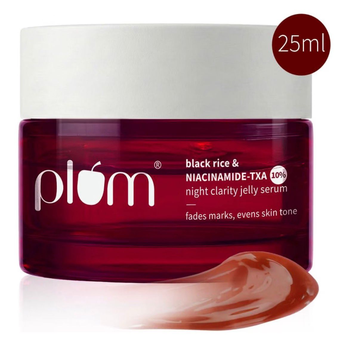 Plum Goodness Black Rice & 10% Niacinamide-TXA Night Clarity Jelly Serum, 25ml