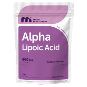 Micro Ingredients Alpha Lipoic Acid 600mg Per Serving, 300 Softgels | ALA Supplement | Made with MCT Oil