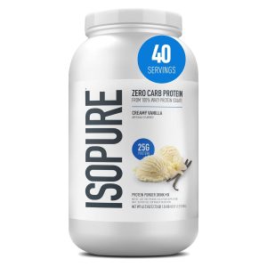 Isopure Zero Carb Whey Isolate Protein Powder, Creamy Vanilla 3 LB