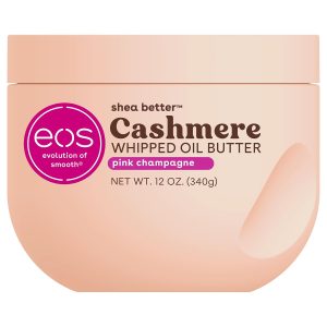eos Cashmere Whipped Oil Body Butter, Pink Champagne, Rich Formula and Deep Hydration, Body Care, 12 oz