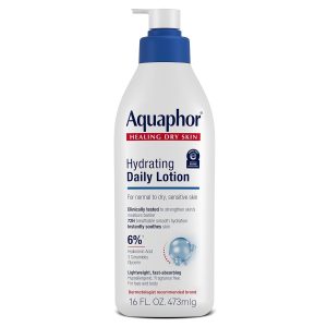Aquaphor Daily Hydrating Face and Body Lotion, Hyaluronic Acid, 16 FL OZ | Face and Body Moisturizer for Normal to Dry, Sensitive Skin