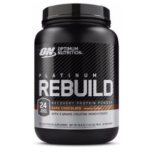 Optimum Nutrition Platinum Rebuild Protein Powder, Dark Chocolate, 1.5 LB