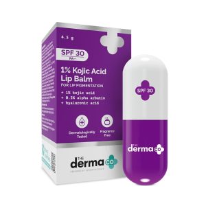 The Derma Co 1% Kojic Acid Lip Balm SPF 30 with Alpha Arbutin, 4.5g